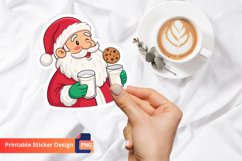 Santa Eating Christmas Cookies And Milk Sticker Product Image 1