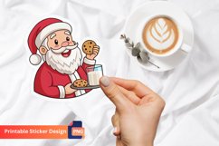 Santa Eating Christmas Cookies And Milk Sticker Product Image 1