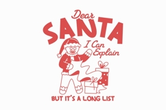 Dear Santa Funny Christmas T-shirt Design Product Image 1