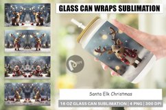 Glass Can Wraps Santa Elk Christmas Product Image 1
