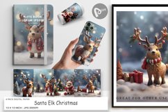Digital Paper Santa Elk Christmas Product Image 1