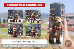 Tumbler Sublimation Santa Elk Christmas Product Image 1