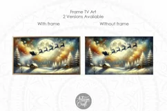 Santa flying Frame TV art, Christmas Frame TV art, reindeer Product Image 2