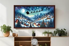 Santa flying Frame TV art, Christmas Frame TV art, reindeer Product Image 3