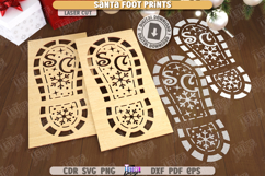 Santa Footprints Stencils Laser Cut Bundle,Christmas Stencil Product Image 4