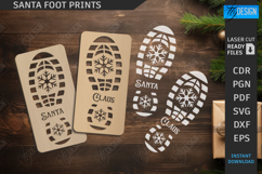 Santa Foot Prints Laser Cut | Christmas | Footprint Stencils Product Image 1