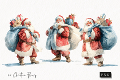 Watercolor Santa Claus Clipart | Christmas PNG Product Image 1