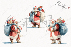 Watercolor Santa Claus Clipart | Christmas PNG Product Image 3