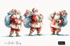 Watercolor Santa Claus Clipart | Christmas PNG Product Image 1