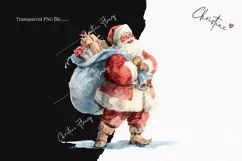 Watercolor Santa Claus Clipart | Christmas PNG Product Image 2