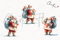 Watercolor Santa Claus Clipart | Christmas PNG Product Image 3