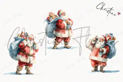 Watercolor Santa Claus Clipart | Christmas PNG Product Image 3