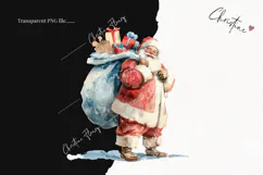 Watercolor Santa Claus Clipart | Christmas PNG Product Image 2