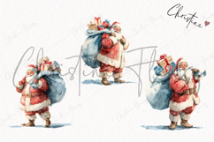 Watercolor Santa Claus Clipart | Christmas PNG Product Image 3