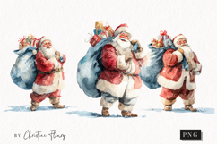 Watercolor Santa Claus Clipart | Christmas PNG Product Image 1