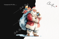 Watercolor Santa Claus Clipart | Christmas PNG Product Image 2