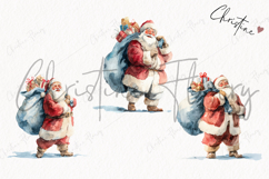 Watercolor Santa Claus Clipart | Christmas PNG Product Image 3