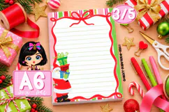 Santa Gifts and Red Bow A6 Notepad PNG PDF Product Image 3