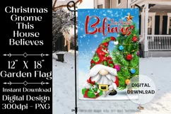 Santa Gnome 12x18 This House Believes Garden Flag Design Product Image 1