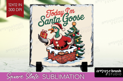 Santa Goose Xmas Slate PNG Christmas Square Slate Product Image 1