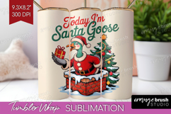 Santa Goose Xmas Tumbler Wrap Christmas Tumbler PNG Product Image 1