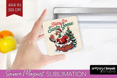 Santa Goose Xmas Magnet Sublimation Christmas Square Magnet Product Image 1