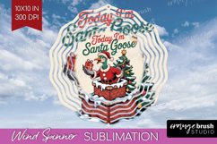 Santa Goose Xmas Wind Spinner Sublimation PNG Christmas Product Image 1