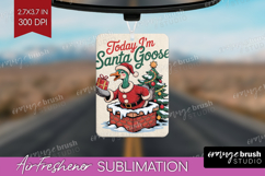 Santa Goose Xmas Air Freshener PNG Christmas PNG Sublimation Product Image 1