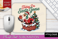 Santa Goose Xmas Mouse Pad Sublimation Christmas Mousepad Product Image 1