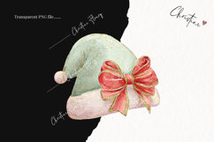 Brush Stroke Christmas Santa Hat Clipart | Preppy Christmas Product Image 2