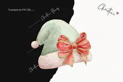 Brush Stroke Christmas Santa Hat Clipart | Preppy Christmas Product Image 2