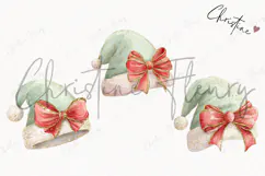 Brush Stroke Christmas Santa Hat Clipart | Preppy Christmas Product Image 3