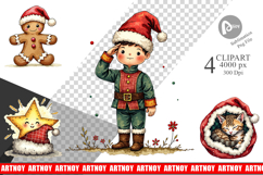 Santa Hat Whimsy Clipart Product Image 1