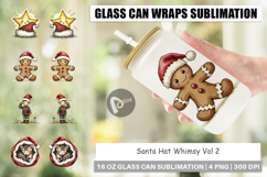 Santa Hat Whimsy Glass Can Product Image 1