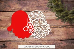 Santa head illustration for cutting