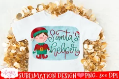 Santa’s Helper sublimation PNG for Boys Christmas T-shirt Product Image 1
