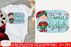Santa’s Helper sublimation PNG for Boys Christmas T-shirt Product Image 2