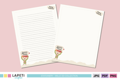 Printable Christmas stationery with cheerful elf holding a “Santa’s Little Helper” sign, ideal for holiday writing and festive activities.