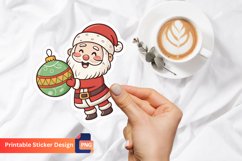 Santa Holding a Christmas Globe Ornament Sticker Product Image 1