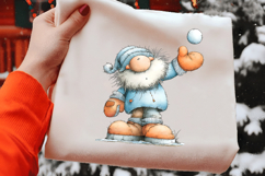 Santa Holding Snowball Christmas Clipart Product Image 2