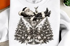 Santa in a Martini Glass PNG | Funny Christmas Cocktail Subl Product Image 4