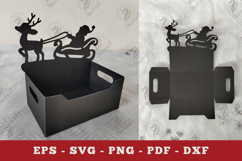 Santa in Sleigh Box Display Papercut SVG Product Image 1