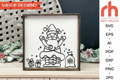 santa in the chimney svg, santa claus outline, santa gifts dxf, christmas scene svg, christmas template, xmas window decor, holiday design vector, winter theme svg, window cling svg, christmas card svg, christmas ornament svg, xmas decoration svg