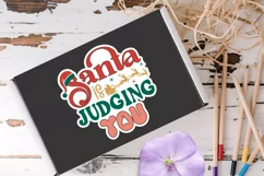 Santa Is Judging You Stickers SVG , Christmas SVG Design Product Image 2