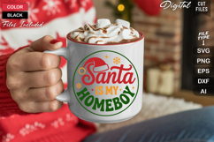 Santa Is My Homeboy SVG | Christmas Round Sign SVG | Xmas Product Image 5