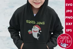 Santa Jaws | Shark Animal Christmas Puns Svg Design Product Image 1