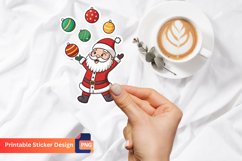 Santa Juggling Ornaments Sticker, Festive Santa Sticker Product Image 1