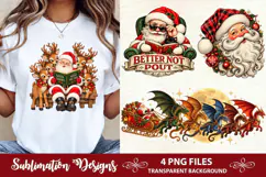 Santa Knows What You Did Funny Santa and Reindeer Christmas Product Image 1