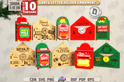 Santa Letter Holder Ornaments Laser Cut Bundle|Christmas SVG Product Image 1