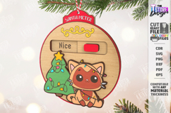 Santa Meter Ornament Laser Cut| Christmas Tree Toy |Xmas SVG Product Image 1